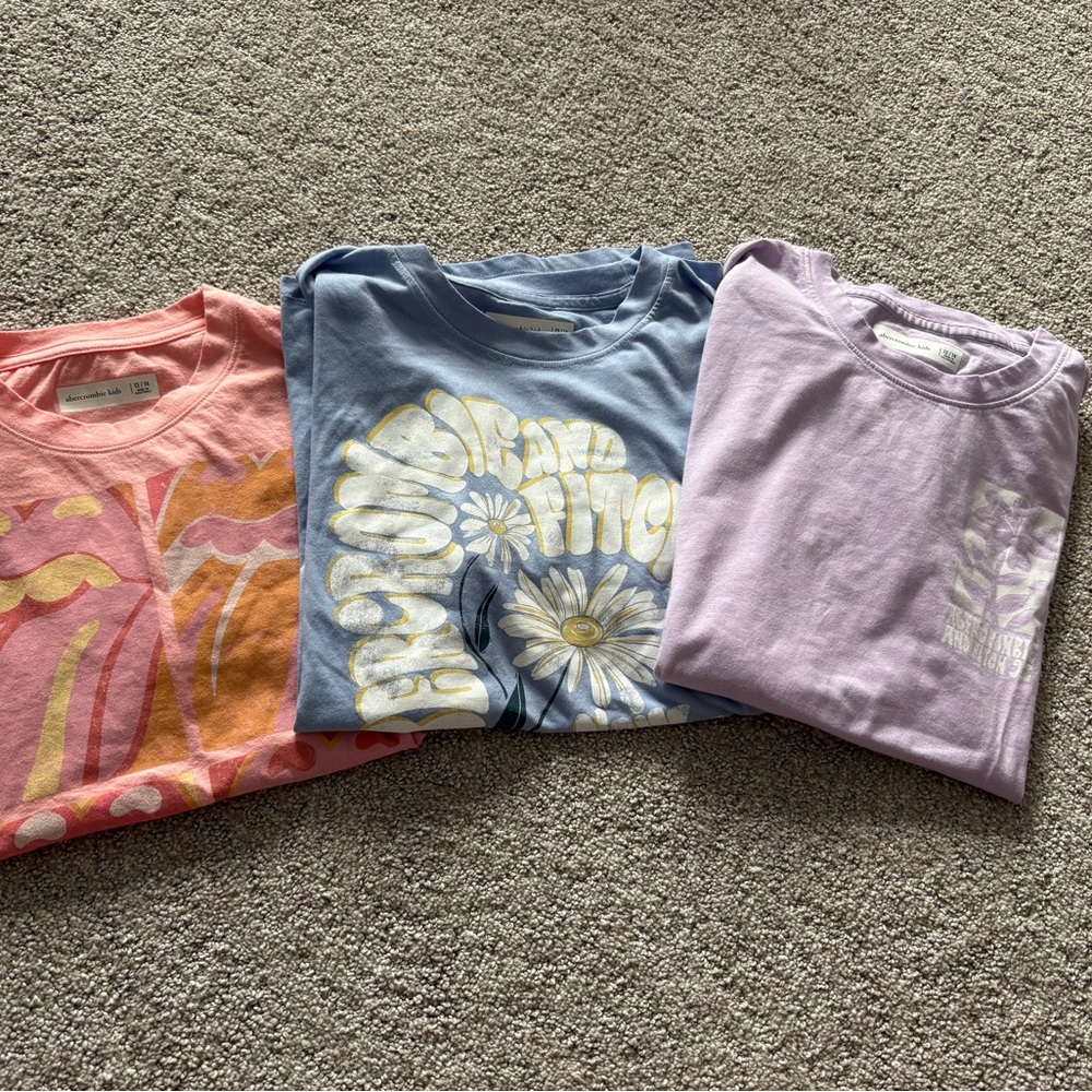 Abercrombie Kids Pink and Blue Short Sleeve Tees